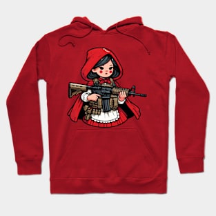 Tactical Little Red Riding Hood Adventure Tee: Where Fairytales Meet Bold Style Hoodie